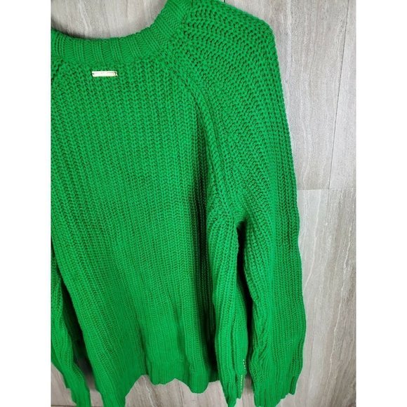 COPY - MICHAEL KORS Gold Stud Detail Dark Green Sweater Knit Top Size Large - Picture 5 of 11
